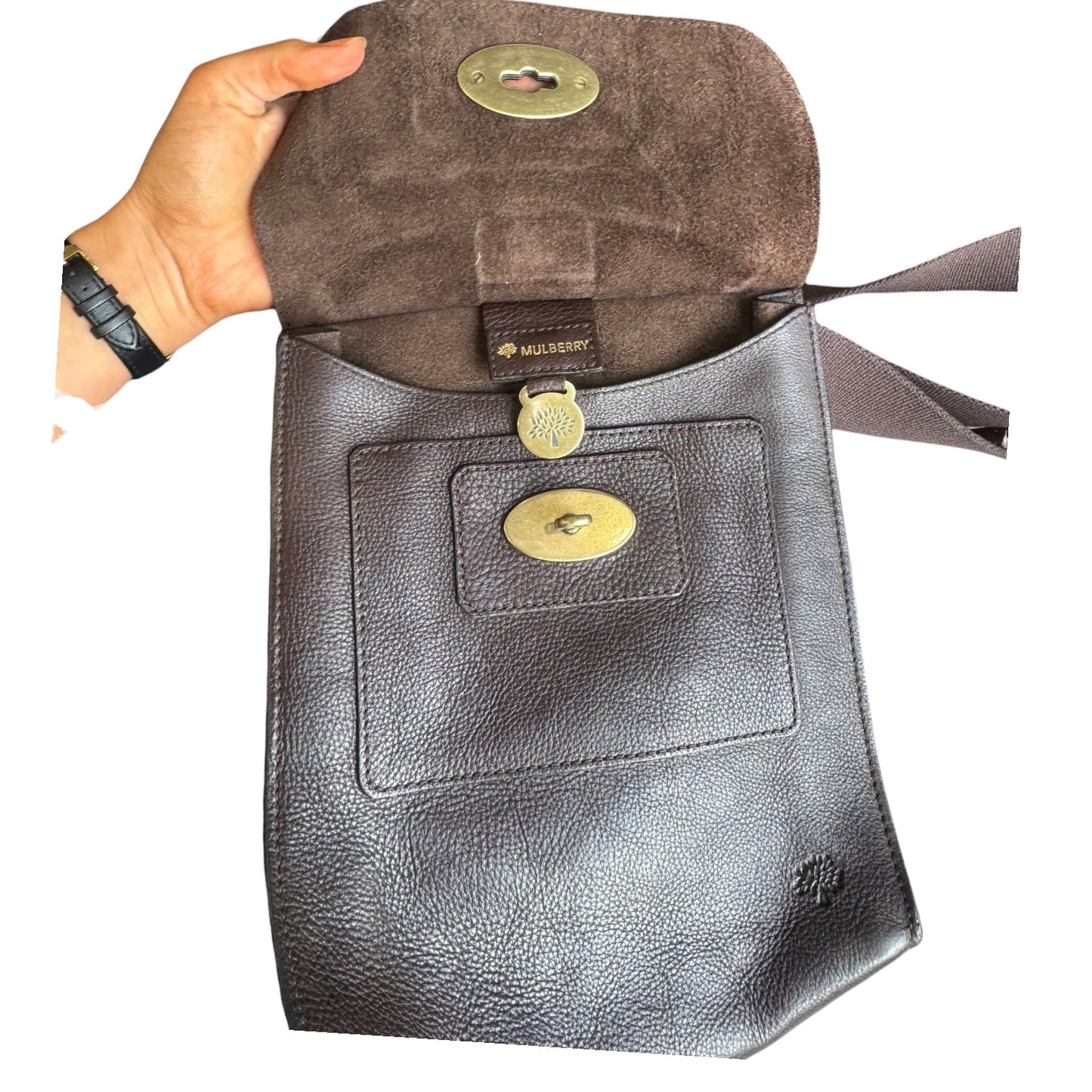 Mulberry Dark Brown Antony Cross Body Bag