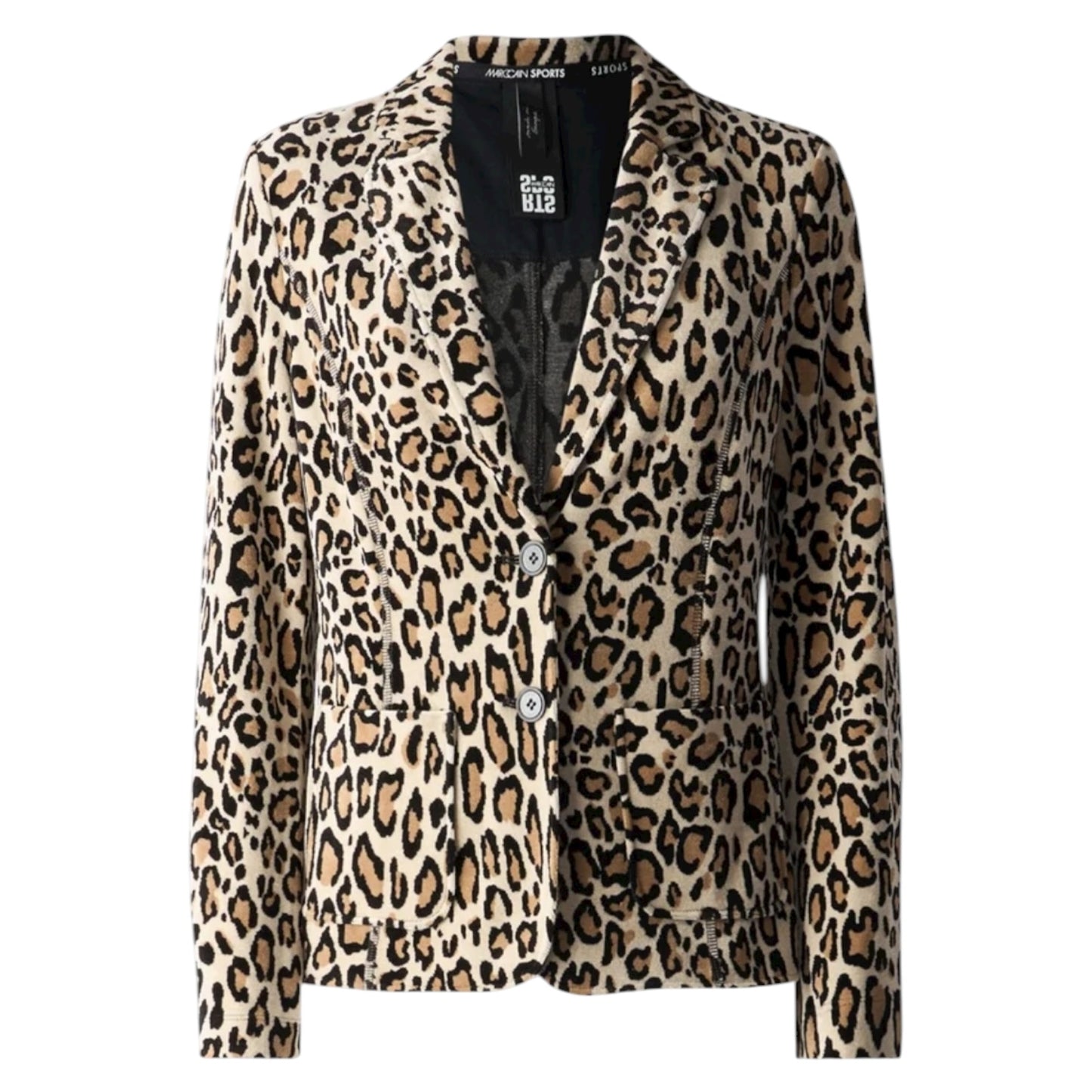 Marc Cain 'Soft Moon Rock' Leopard Velvet Blazer - 12