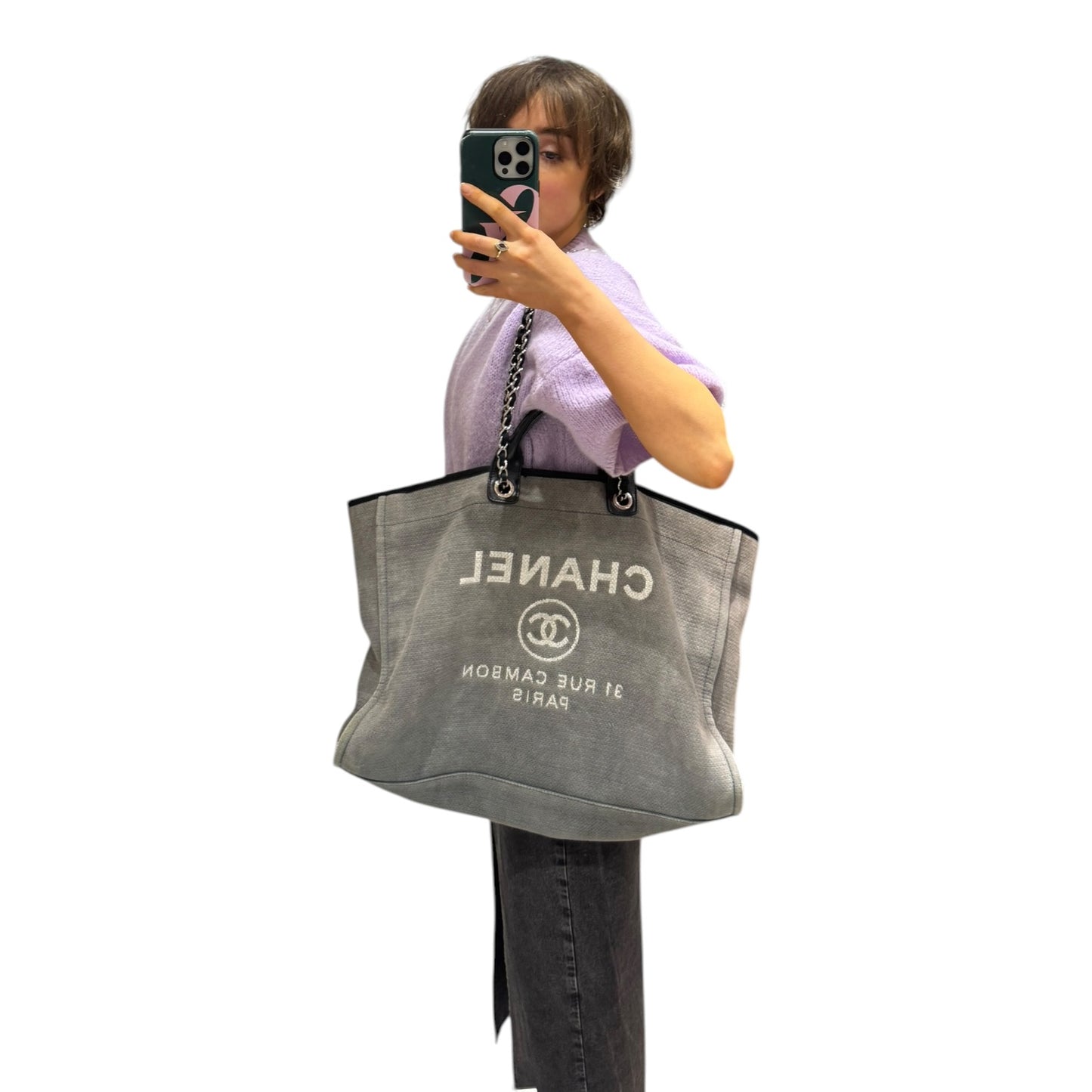 Chanel Deauville  Canvas Tote Bag
