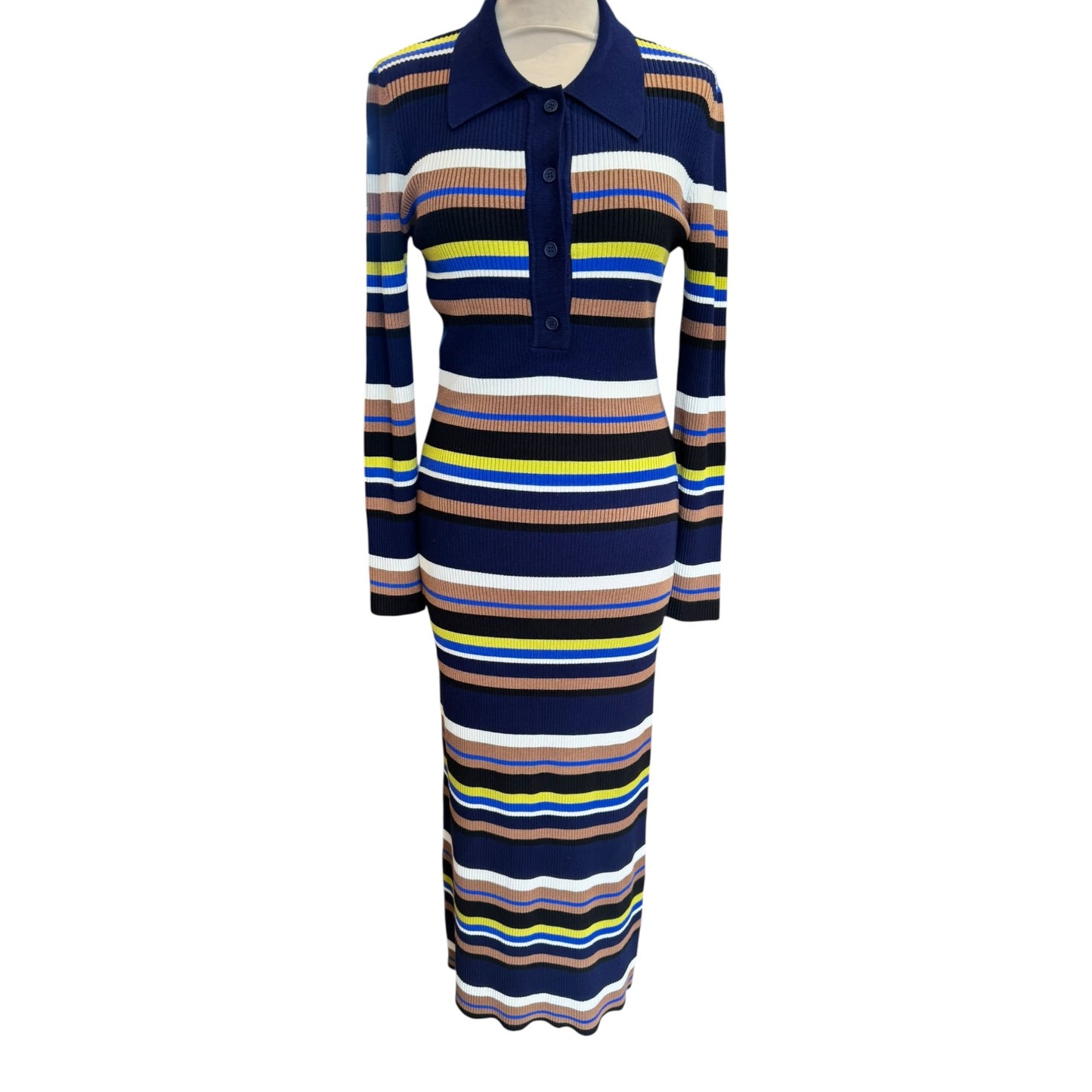 Munthe 'Dapper' Blue Knit Midi Dress - 12