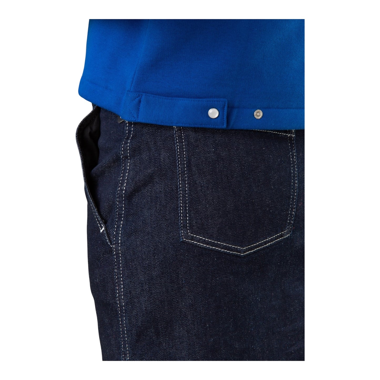 Agnes B Mid Blue Le Classique Snap Cardigan - 14/16