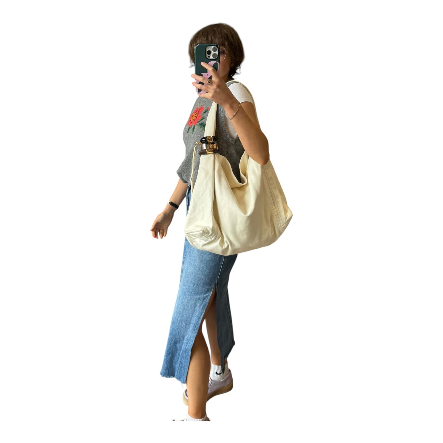 Jimmy Choo Cream Hobo Bag