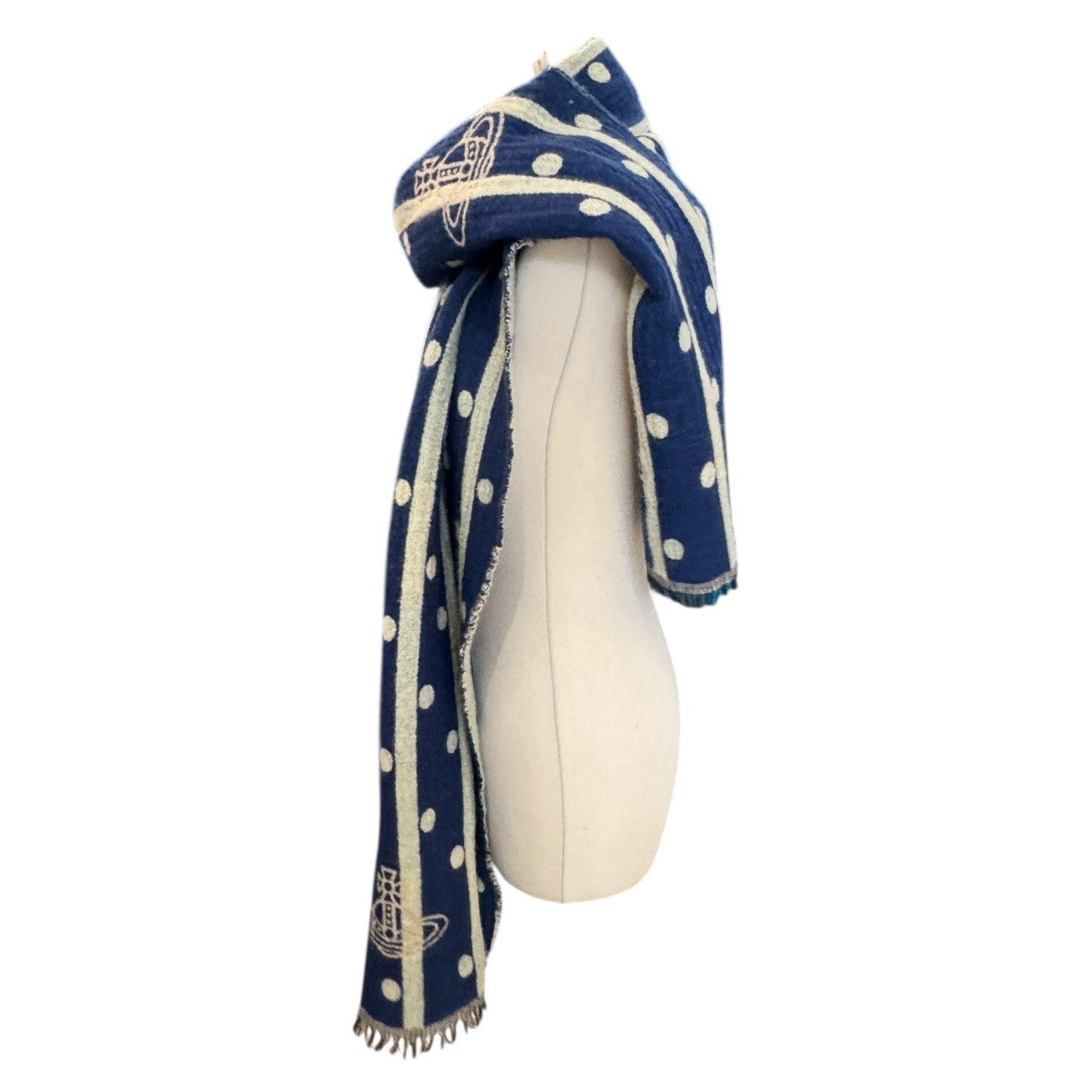 Vivienne Westwood Navy Wool Scarf