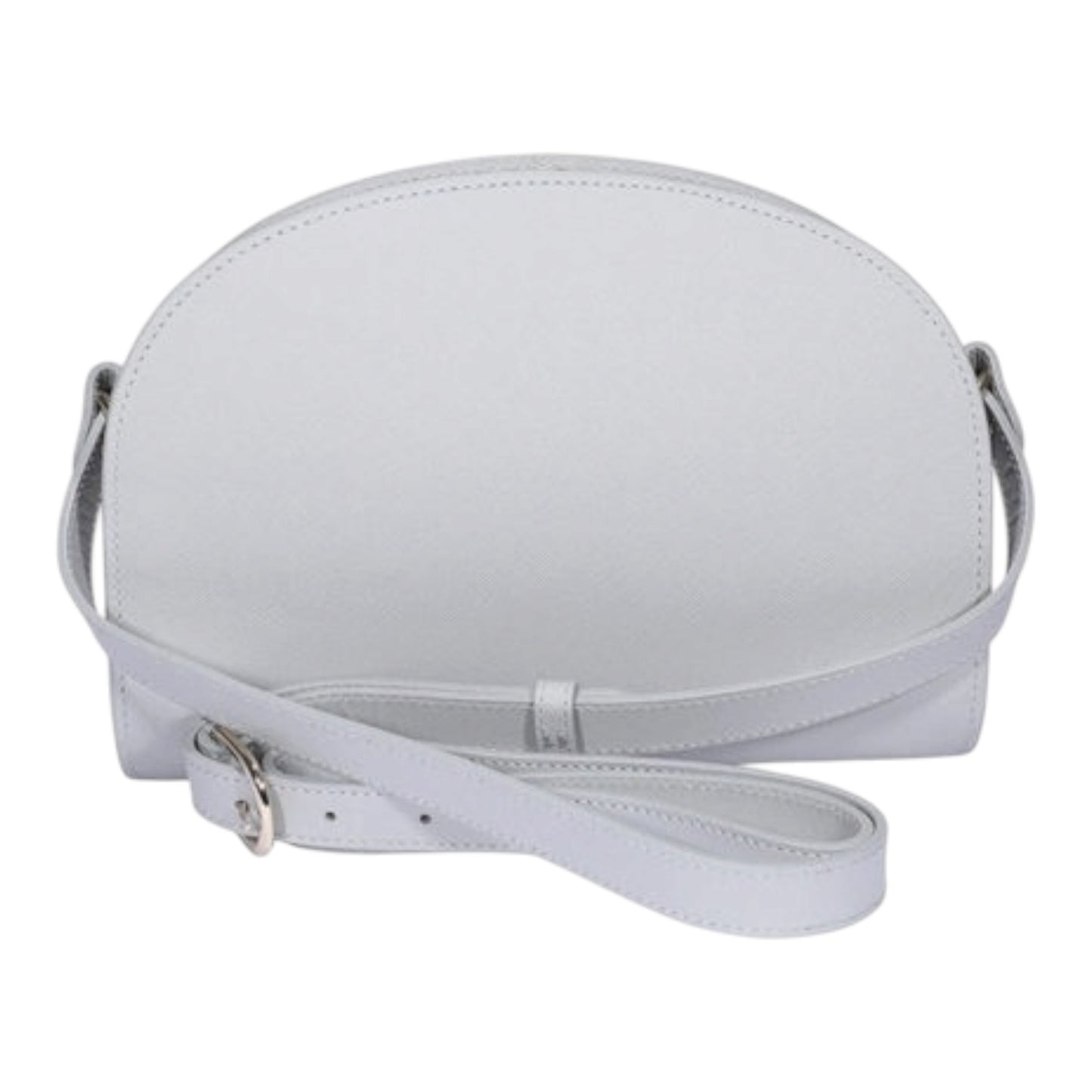 A.P.C. Demi-Lune Saffiano Bag in Light Grey