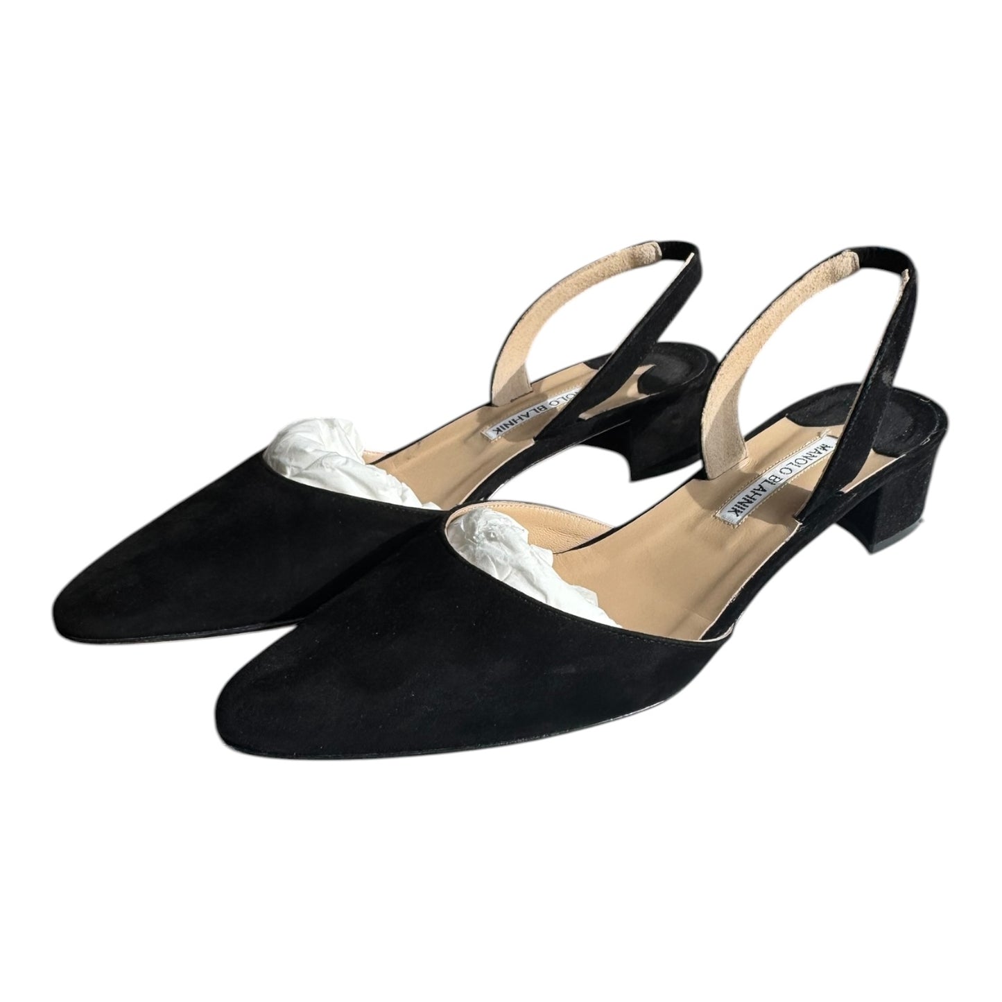 Manolo Blahnik Aspro 30 Suede Slingback Pumps - 38.5 / 5.5