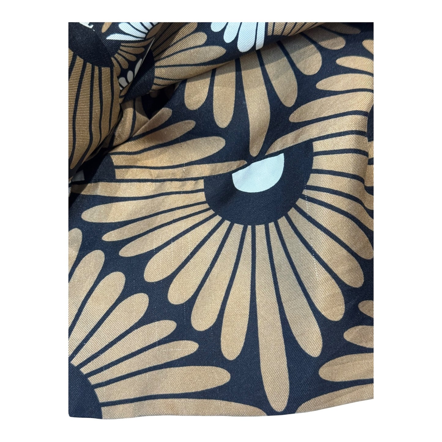 Max Mara Studio Tan and Black Silk Top - 12