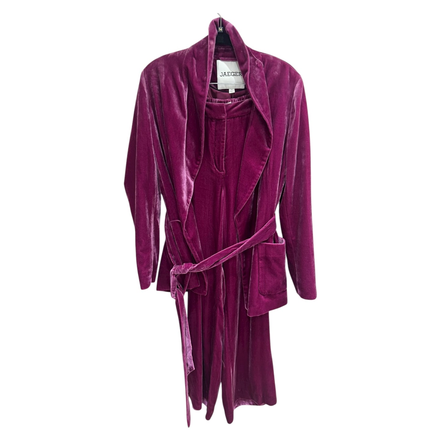 Jaeger Pink Maroon Velvet Suit - 12/14