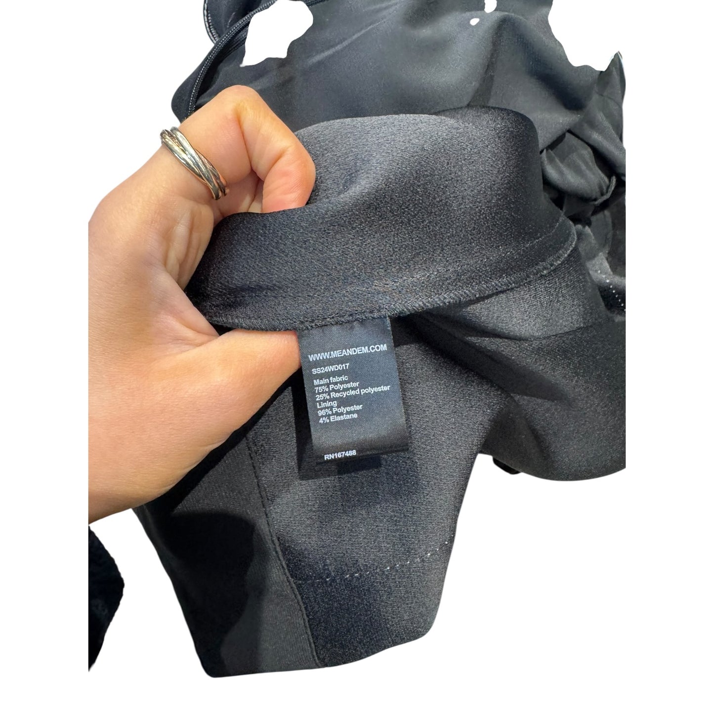 Me + Em Black Round Neck Contrast Stitch Midi Dress - 12