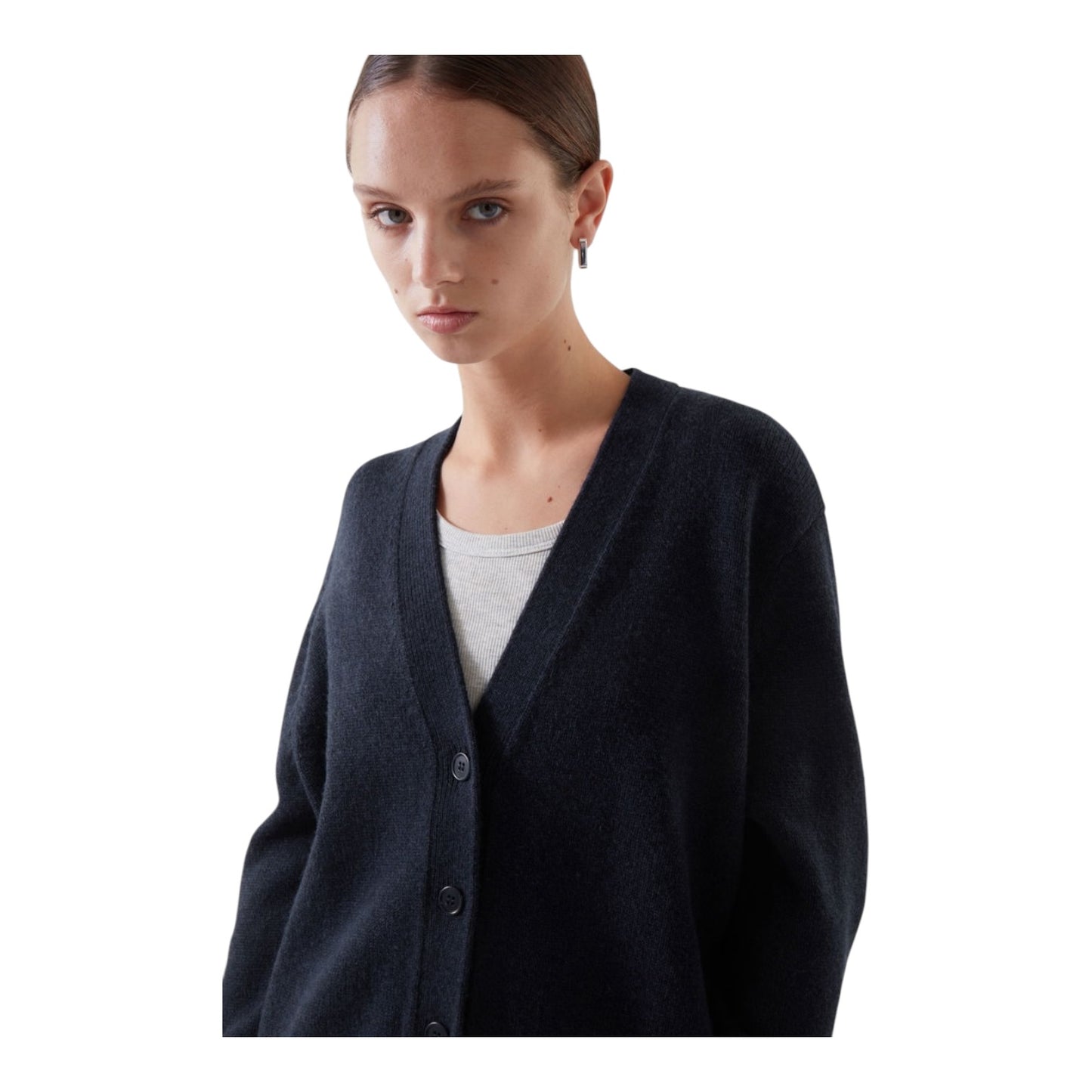 COS Navy Wool Cardigan - 14/16