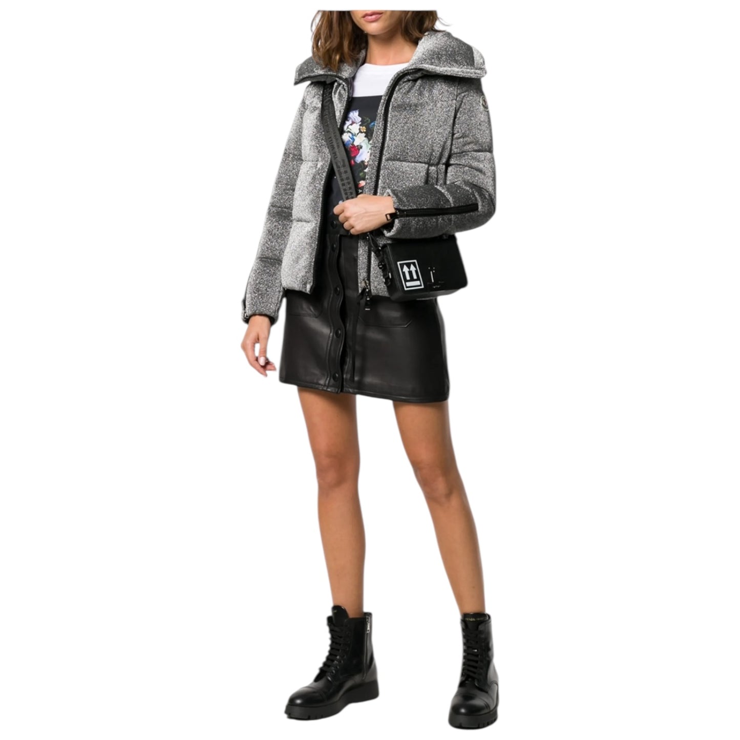 Moncler Bandama Silver Glitter Puffer Jacket - 8