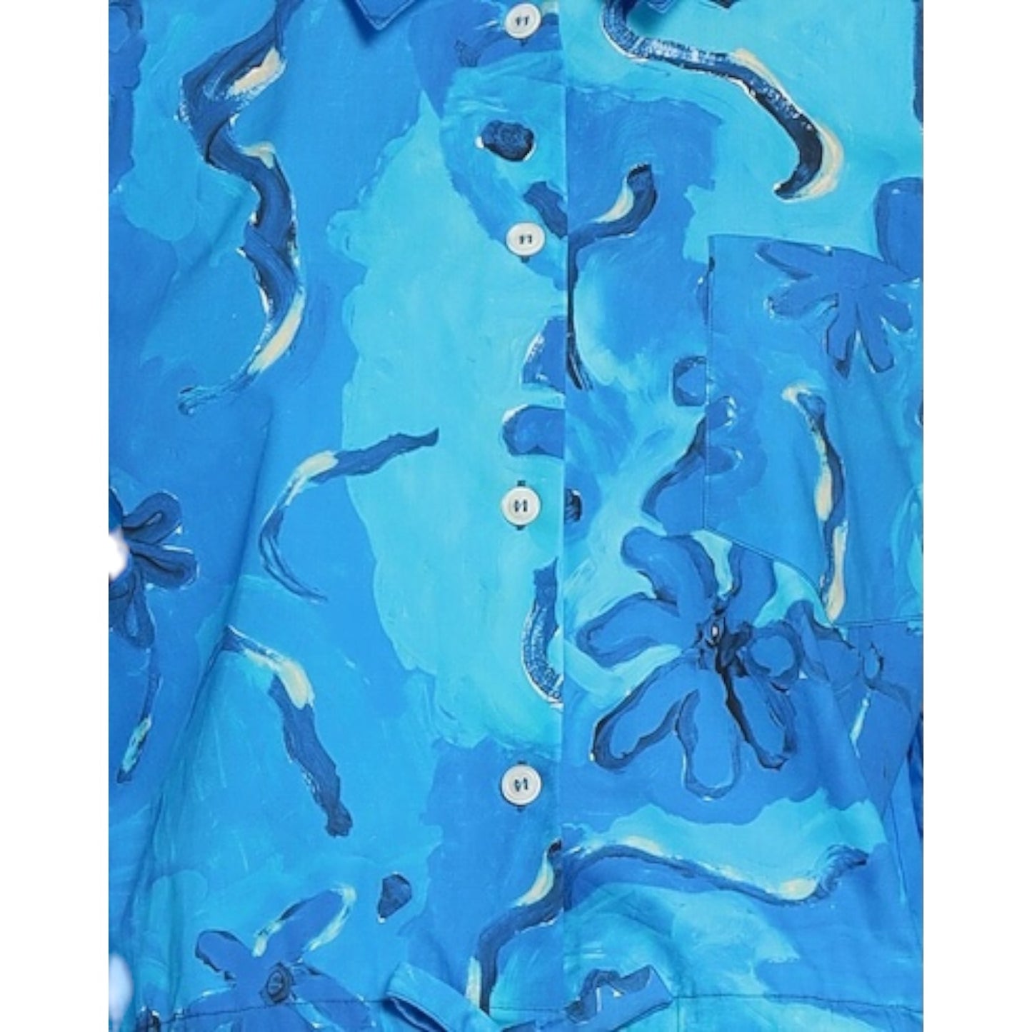 Marni X Flaminia Veronesi Blue Floral Crop Shirt - 10/12