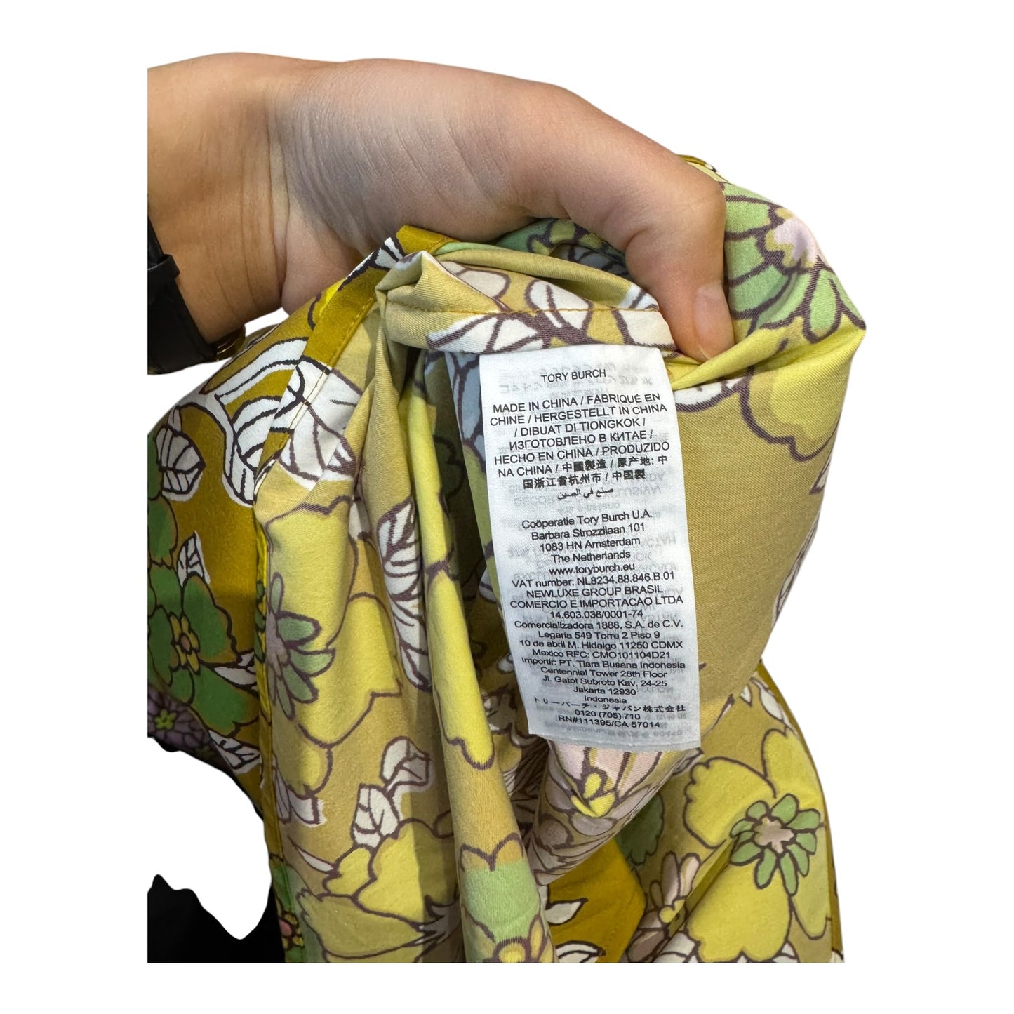 Tory Burch Mustard Floral Tie Dress - 10