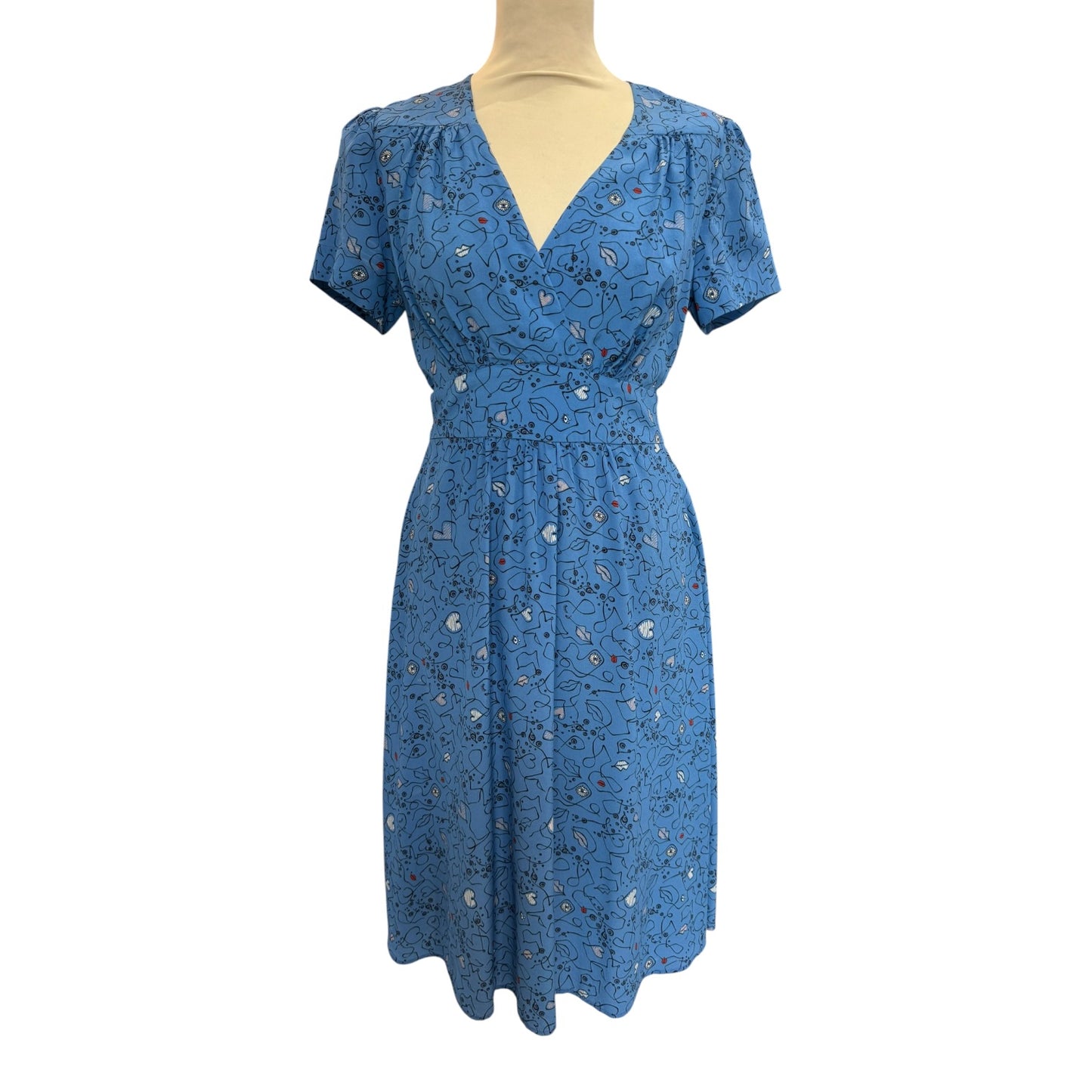 Cefinn Silk Blue Wrap Dress - 6/8