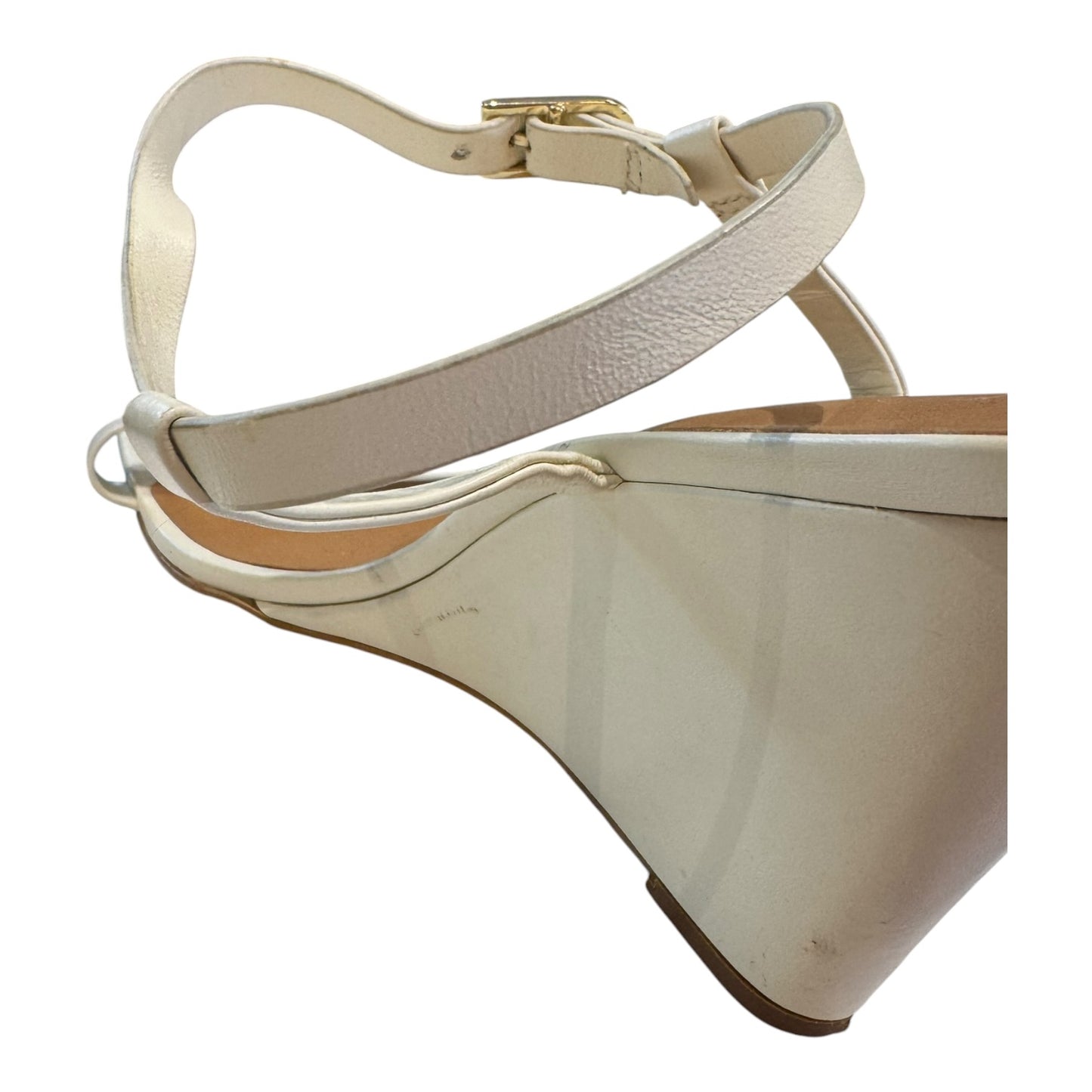 Jigsaw Cream Pippa Skinny Strap Wedge Heel - 37/4