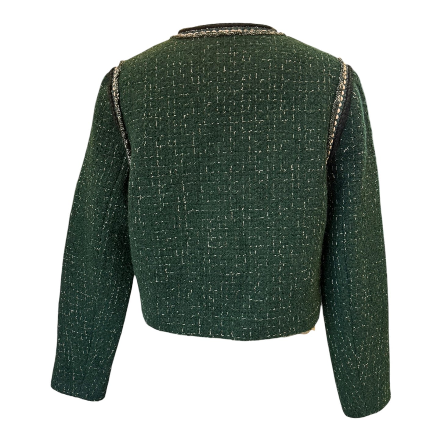 Scotch & Soda Green Cropped Tweed Blazer - 12
