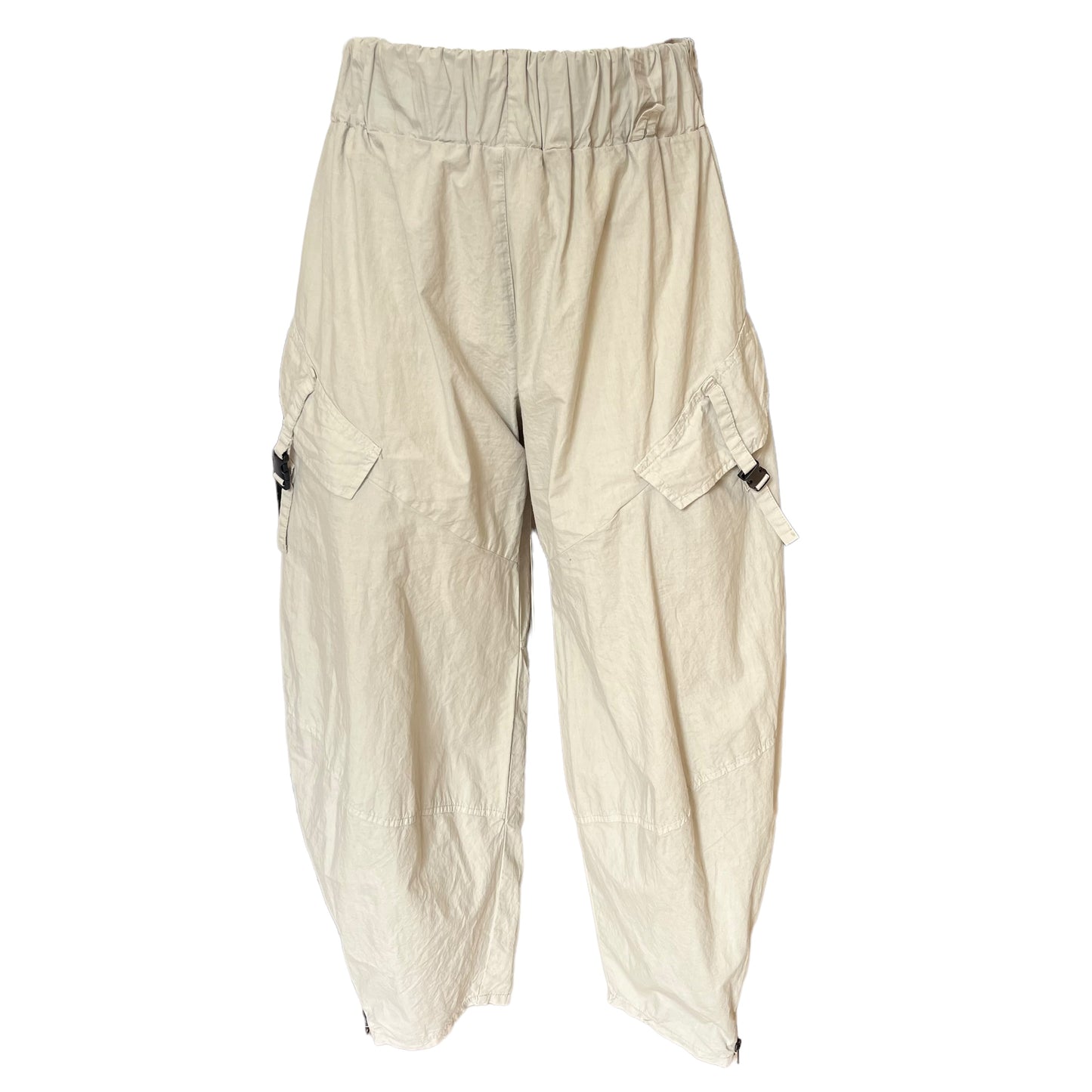 Lurdes Bergada Taupe Barrel Leg Trousers - 10/12