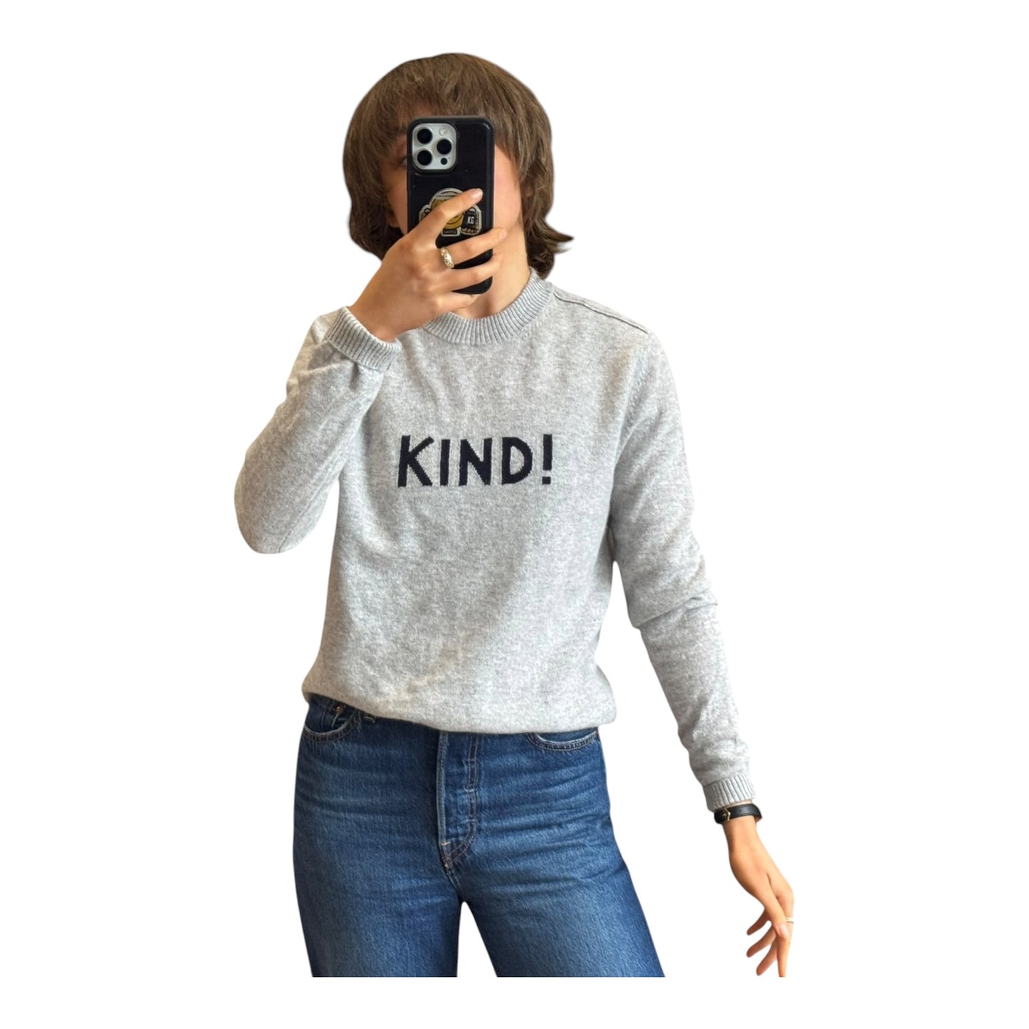 Bella Freud Grey 'Kind!' Pure Cashmere Jumper - 8/10 - NEW