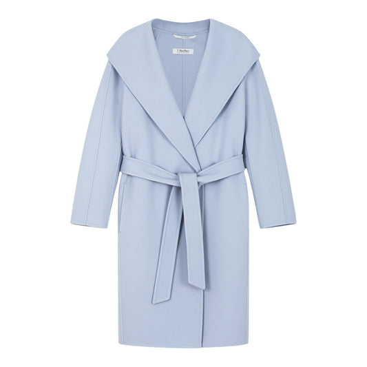 S Max Mara Messi Coat in Blue Grey - 12