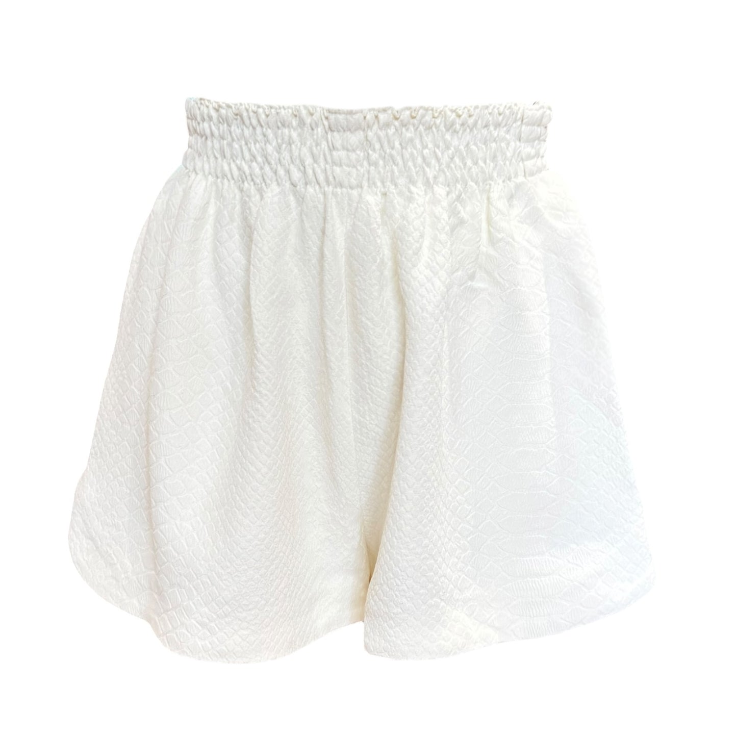 Stella McCartney White Croco Textured Shorts - 8