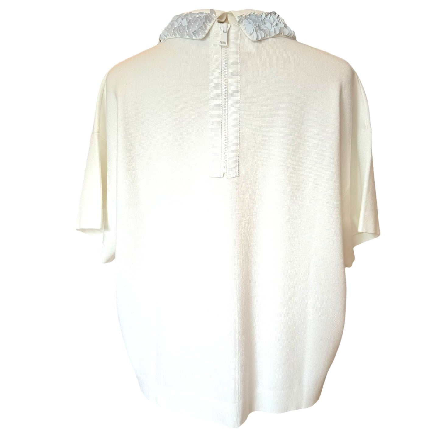 Essentiel White Top with Sparkle Collar - 8/10 - NEW