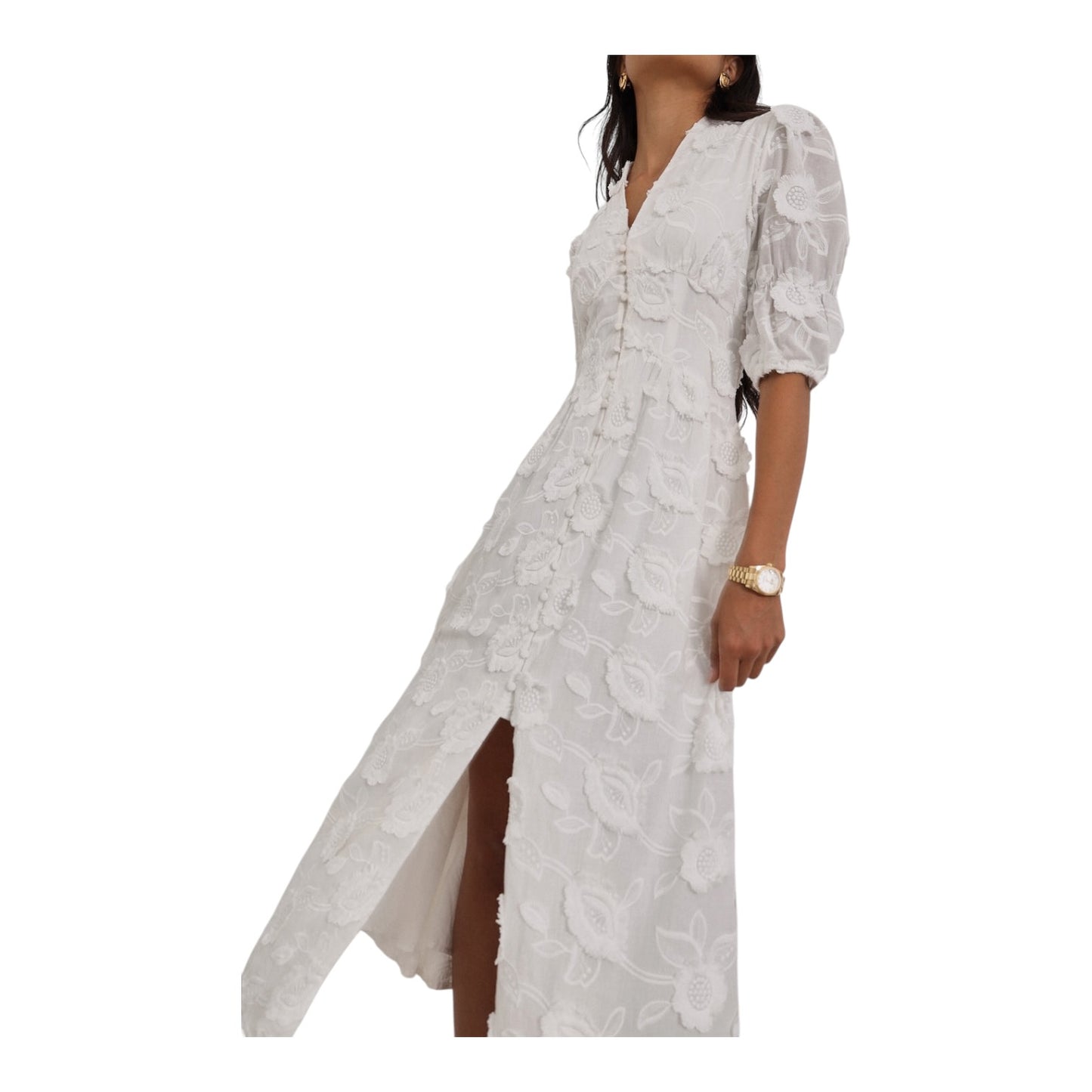 Vita Grace Sierra Embroidered Cotton Summer Day Dress - 8/10