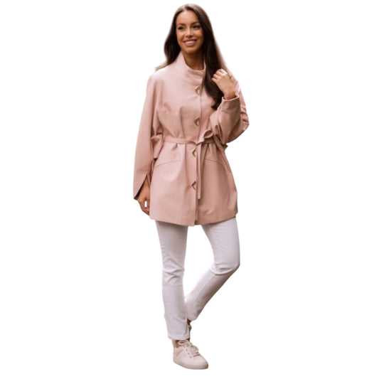 Tahlia Hepburn Coat in Blush Leather - M / 10-12 - NEW