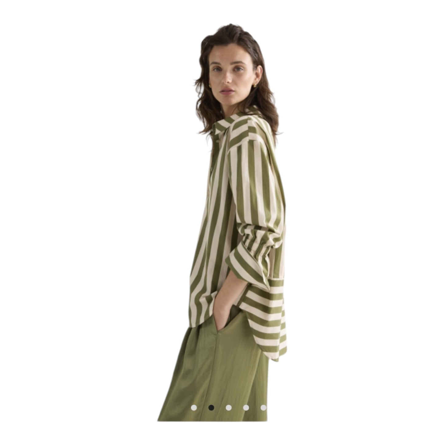 Summum Cream and Green Stripe Shirt - 10/12/14