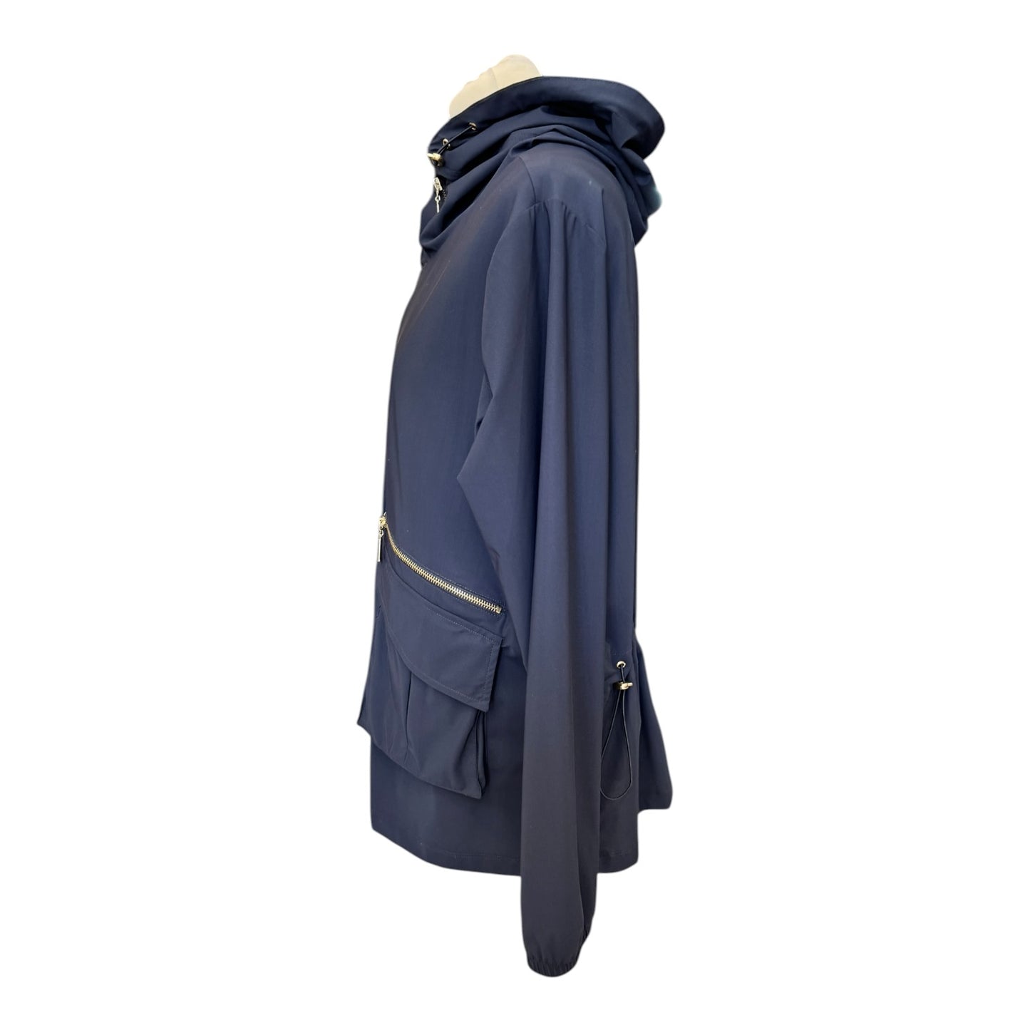 Naya Navy Hooded Jacket With Zip Pockets - 10