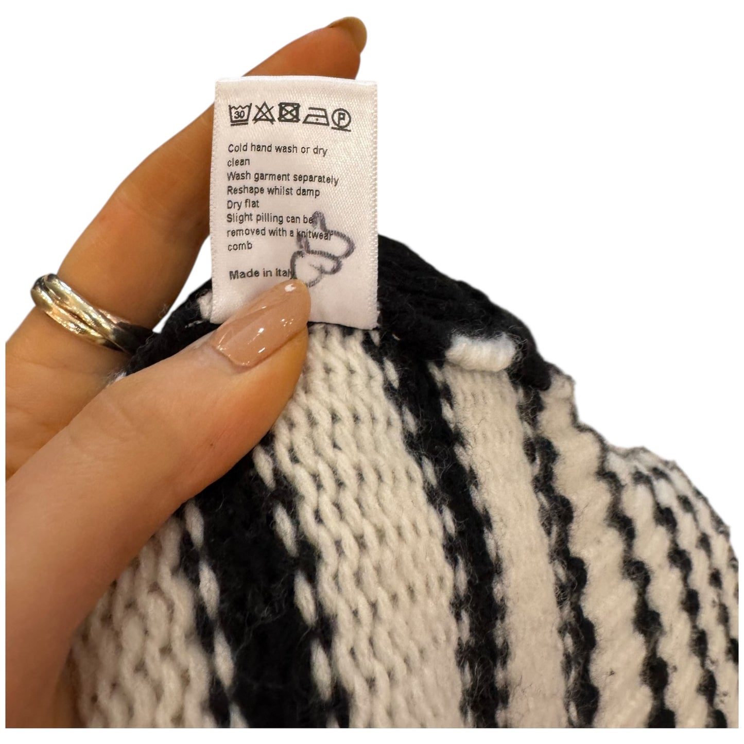 Me + Em Merino Wool and Cashmere Stripe Jumper - 10