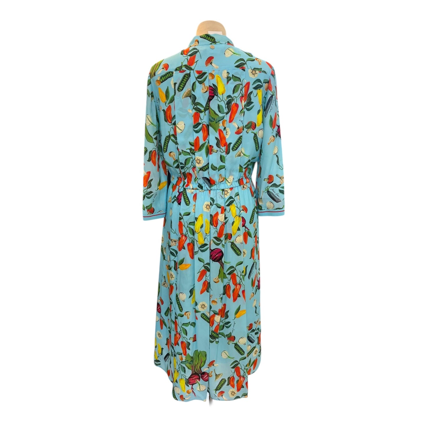 Marc Cain Turquoise Vegetable Motif Dress - 8