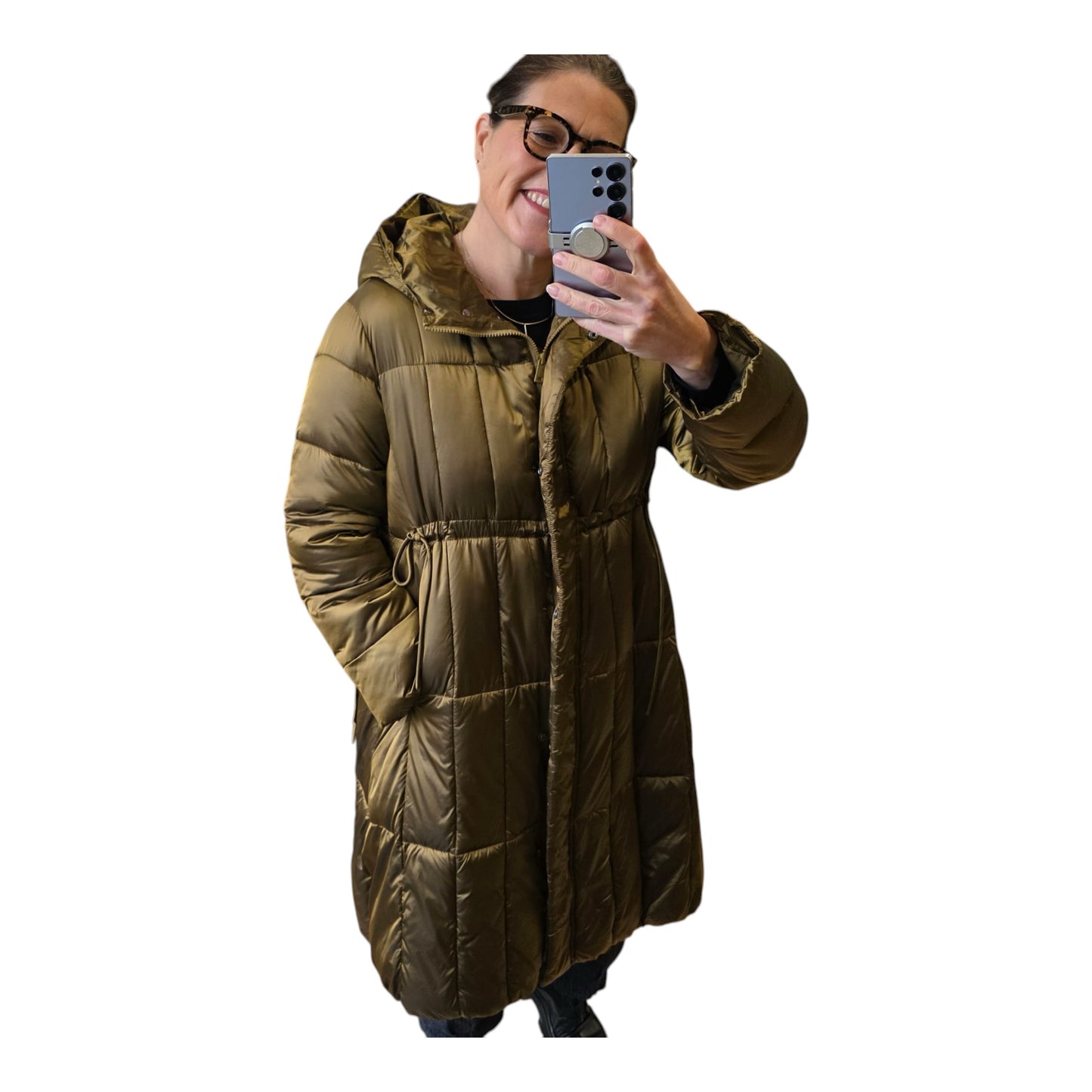Caractere Olive Gold Puffer Coat - 12