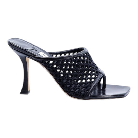 Jimmy Choo Black Seher 90 Woven Mules - 40.5 / 7.5