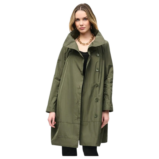 Joseph Ribkoff Khaki Enigma Cocoon Coat - 18