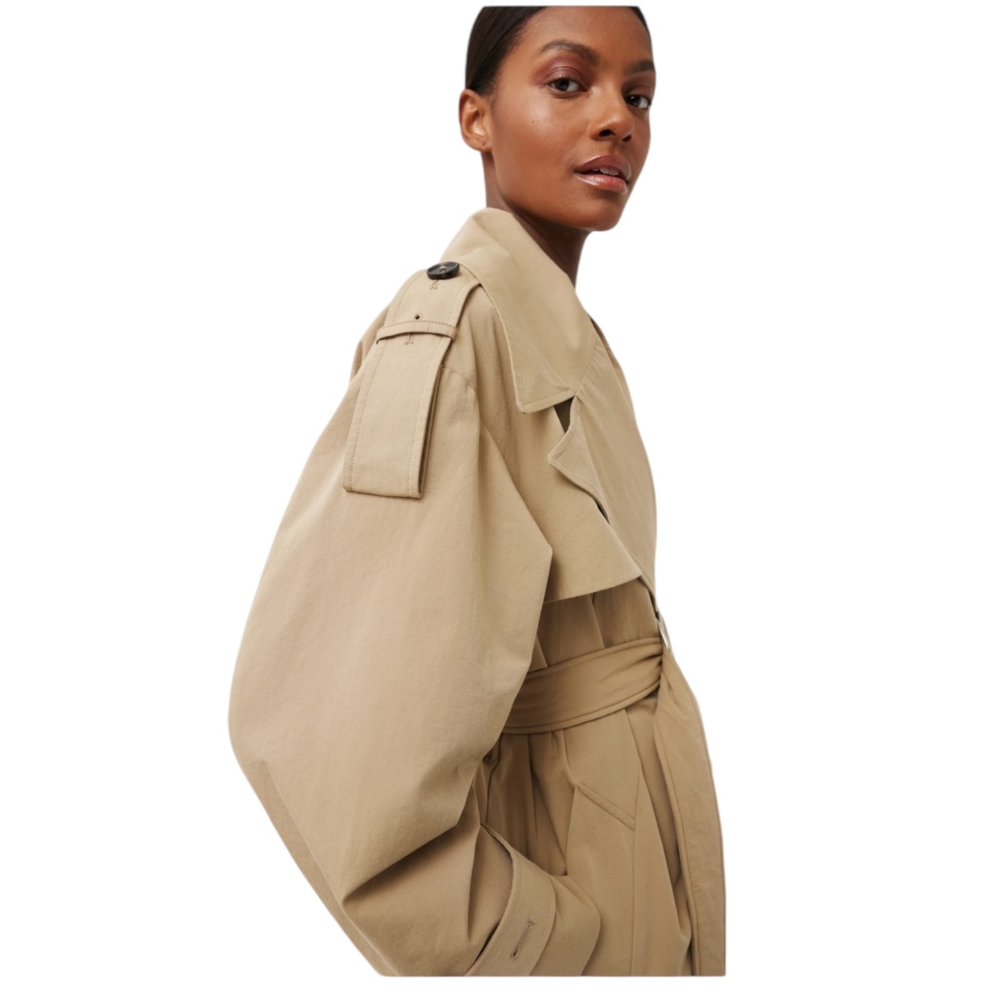 Jigsaw Camel Cotton Trench Coat - 10 - NEW