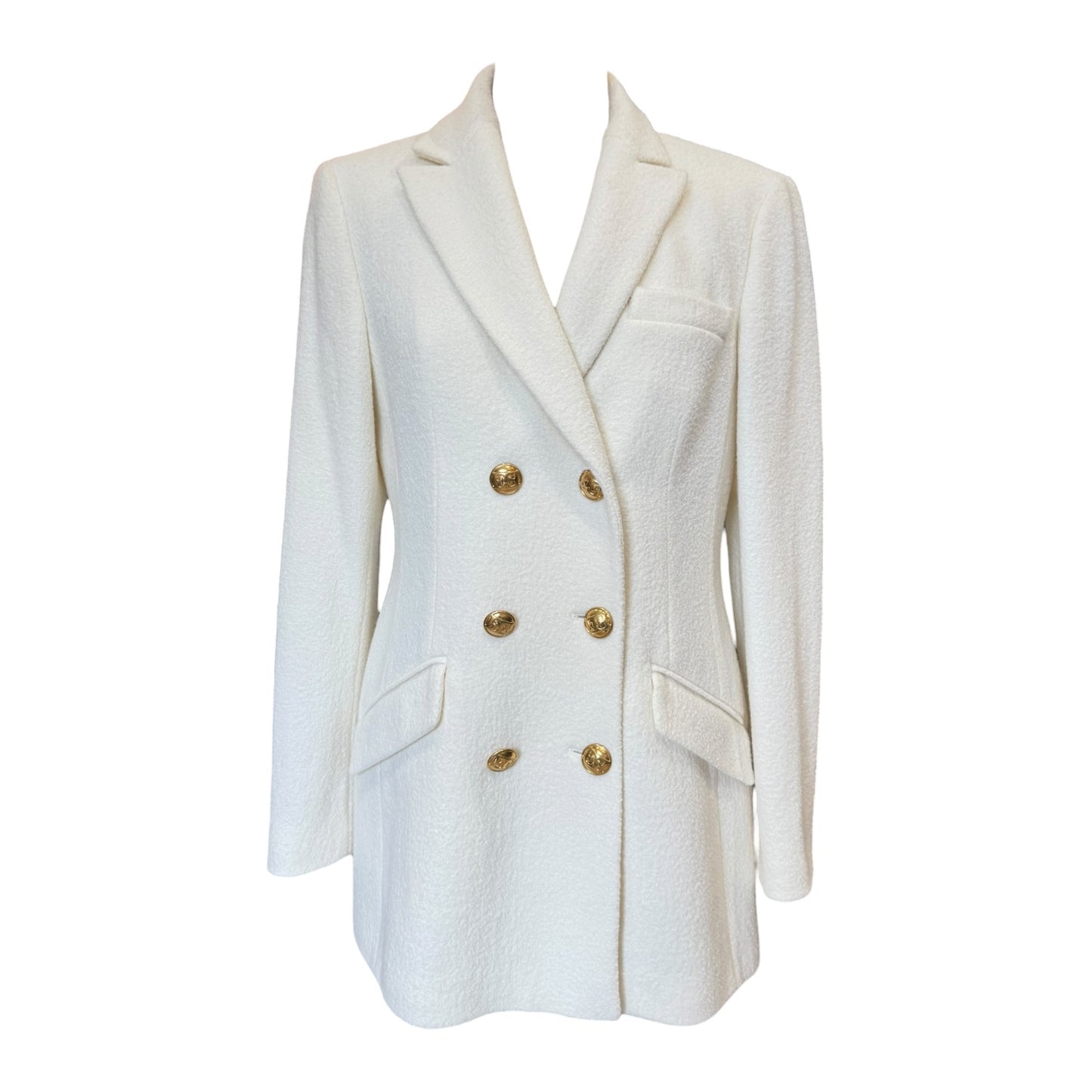 Escada Cream Virgin Wool Blend Blazer - 12