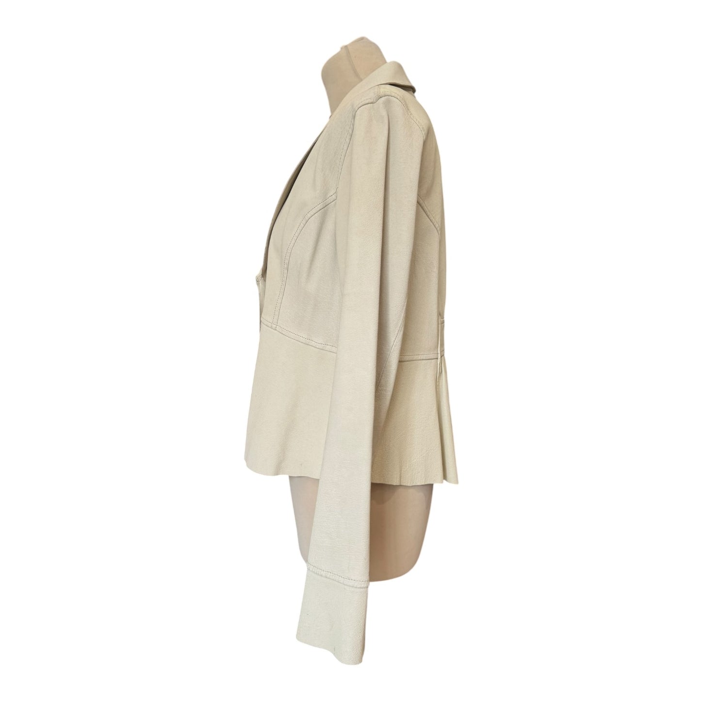 Piel Collection Cream Leather Jacket - 10
