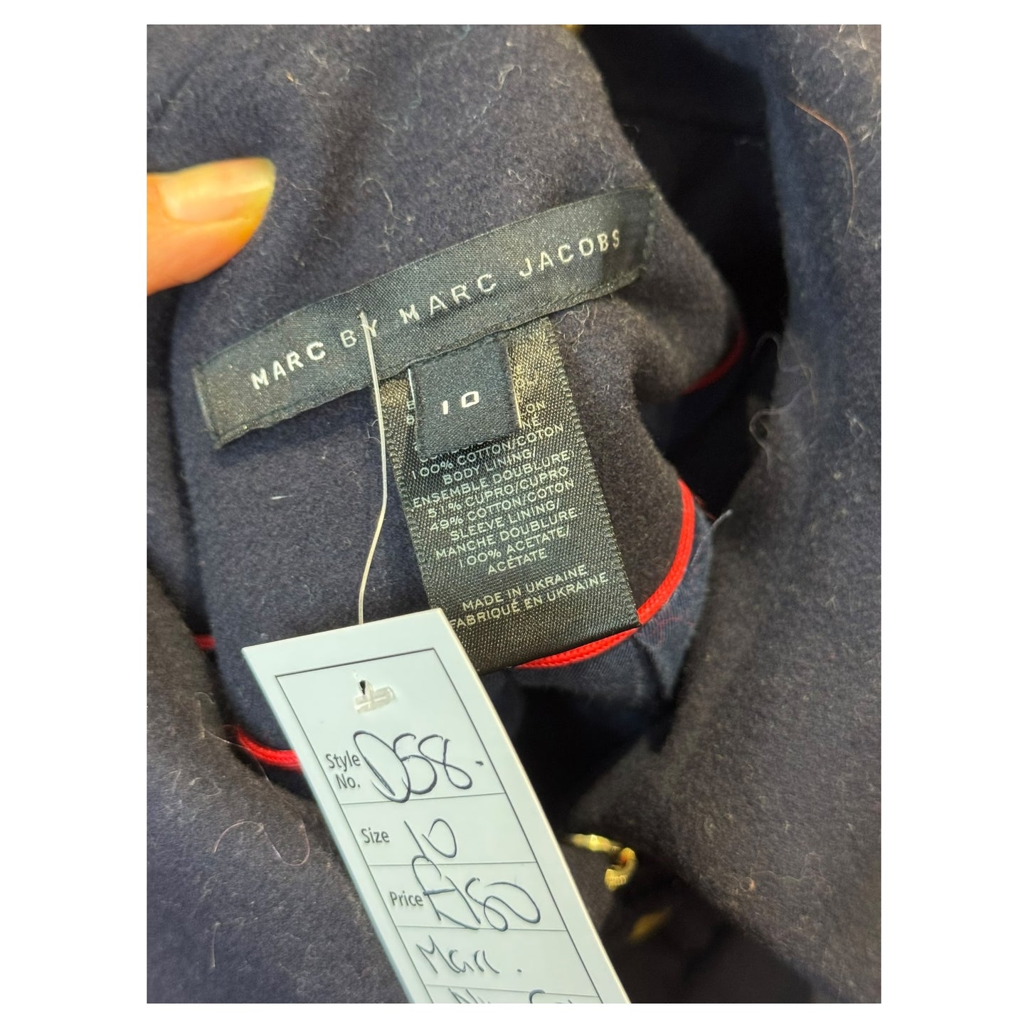 Marc Jacobs Navy Virgin Wool Coat - 10