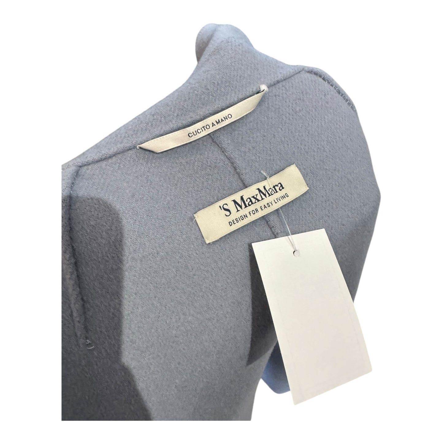 S Max Mara Messi Coat in Blue Grey - 12