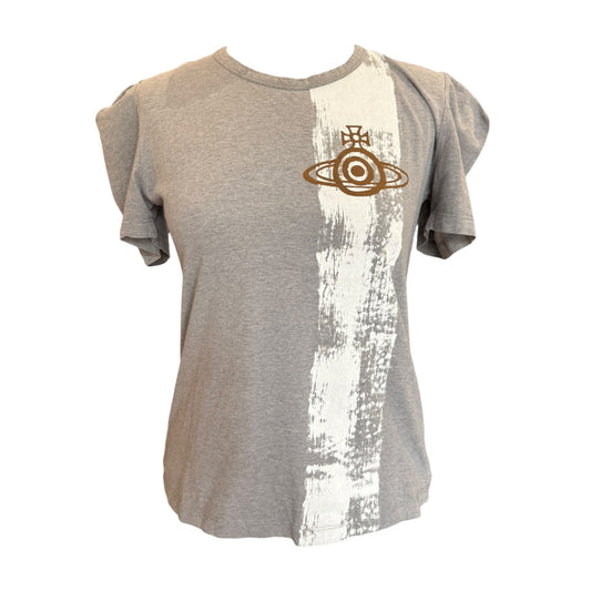 Vivienne Westwood Grey Orb Print T Shirt - 8