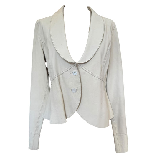 Piel Collection Cream Leather Jacket - 10