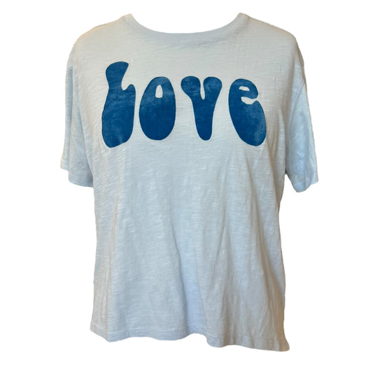 Five 'Love' Motif Blue T Shirt - 8/10