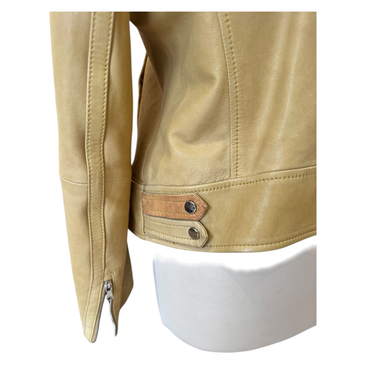 Massimo Dutti Butter Yellow Leather Jacket - 12