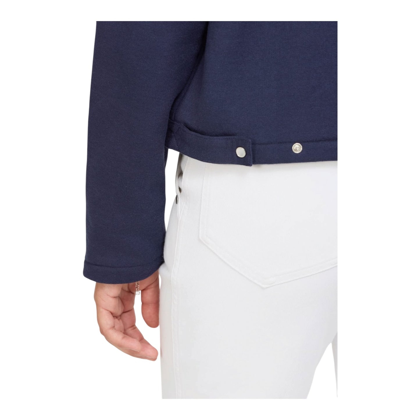 Agnes B Navy Le Classique Snap Cardigan - 14/16