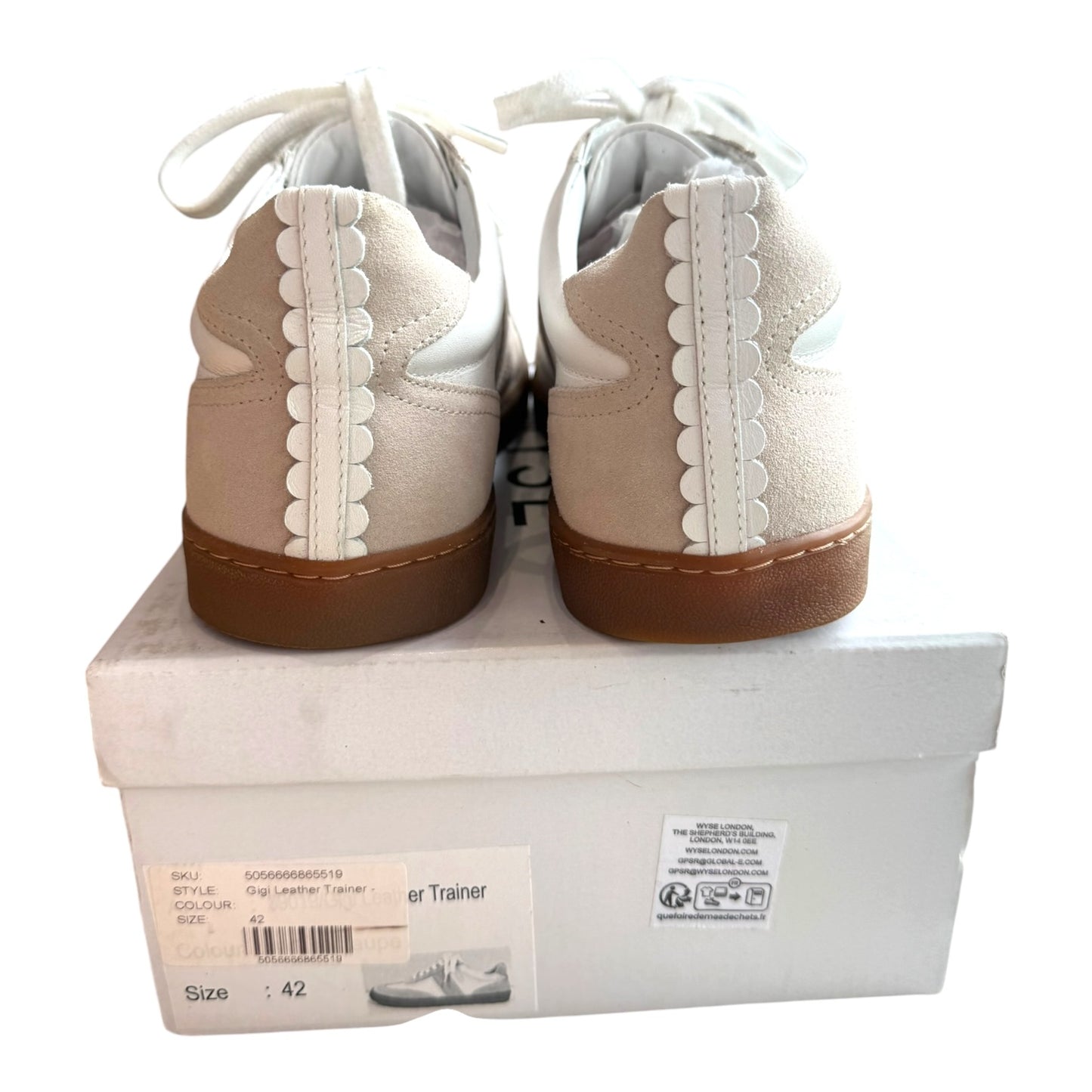 Wyse Beige and White Trainers - 42/9