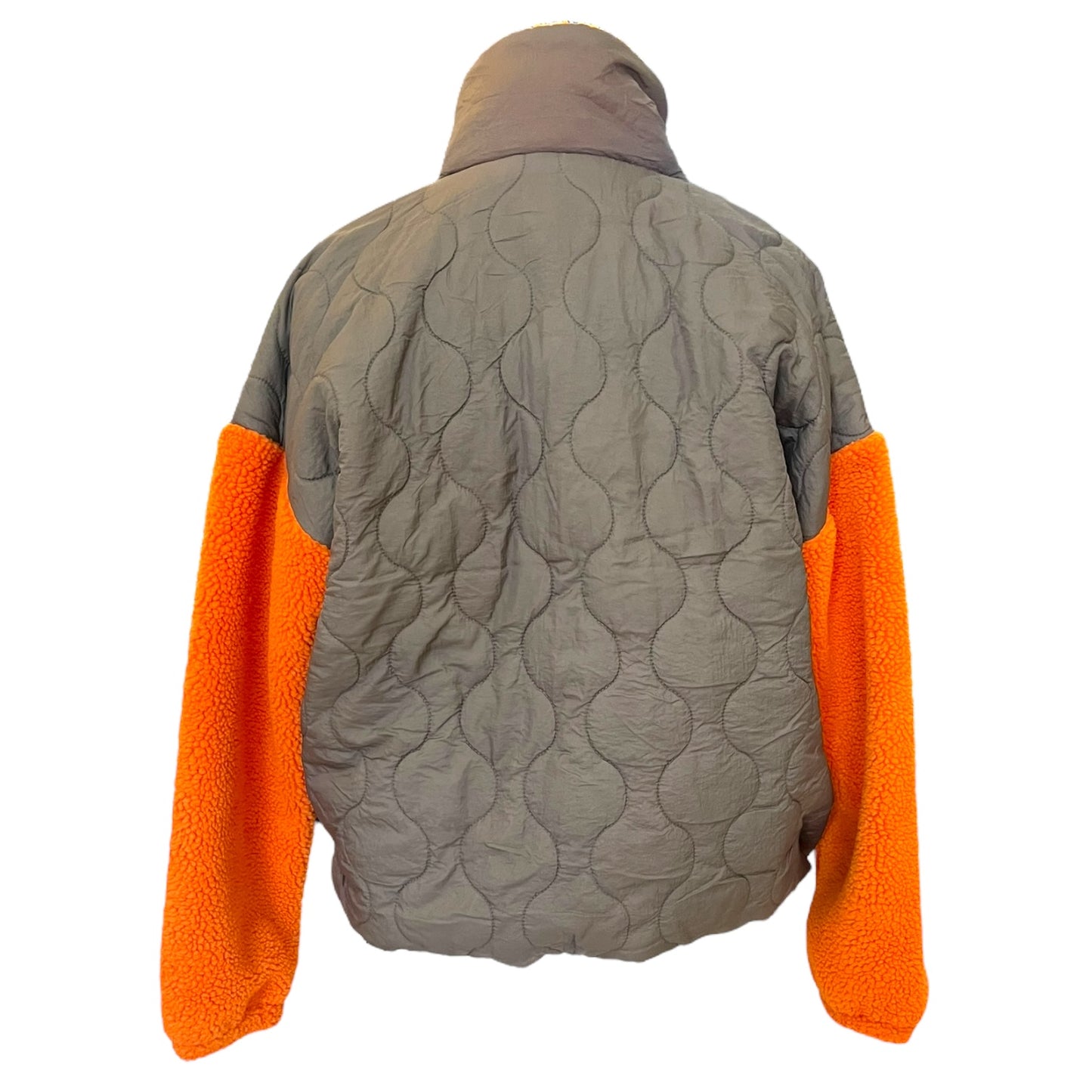 NEW Only Khaki Quilted and Orange Fleece Jacket