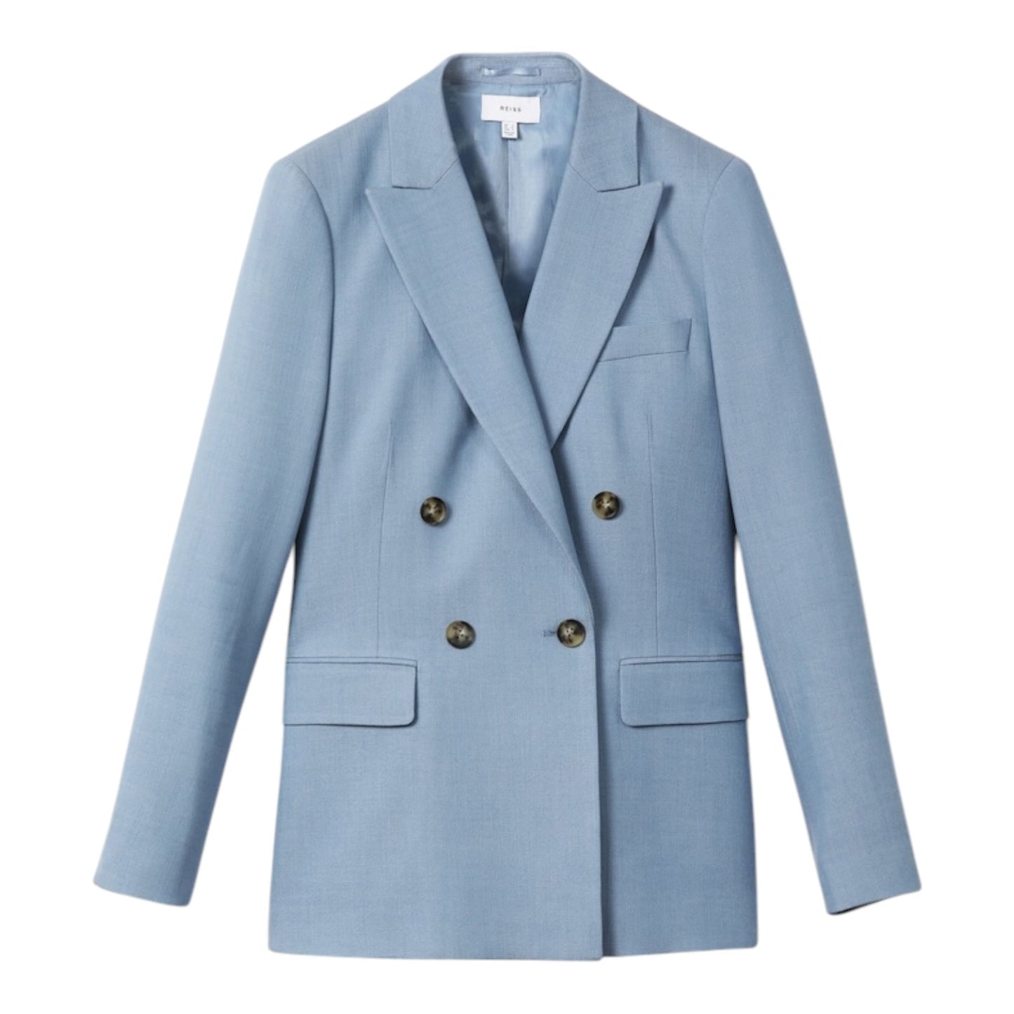 Reiss Blue June Double Breasted Suit Blazer - 12
