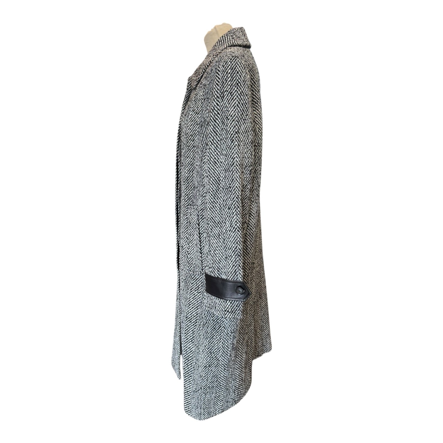 Part Two Herringbone Long Coat Grey Sybille - 16