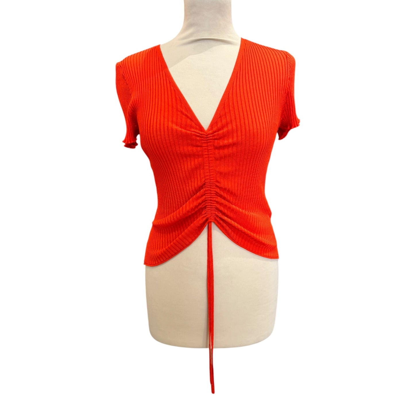 Maje Orange Ruched Top - 8