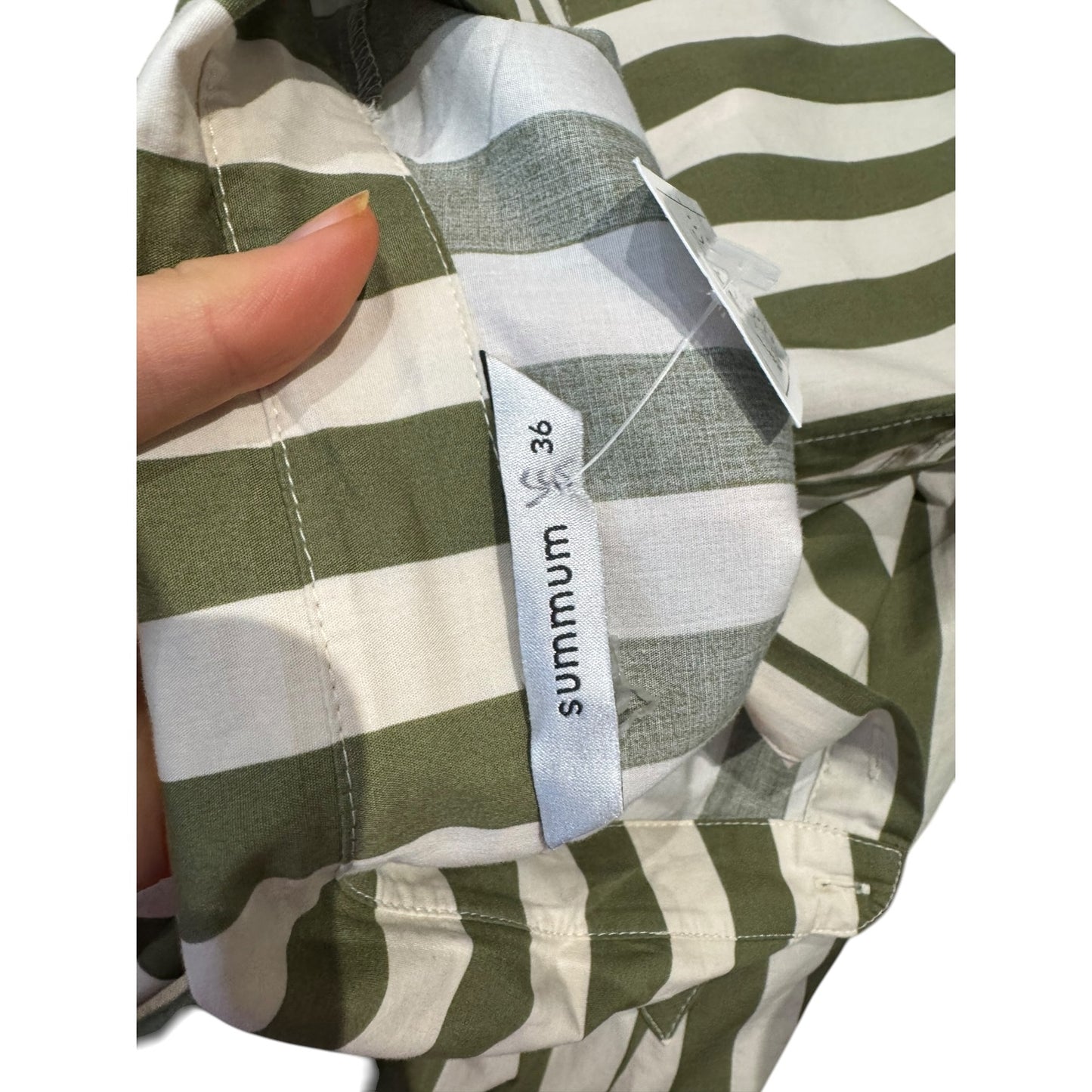 Summum Cream and Green Stripe Shirt - 10/12/14