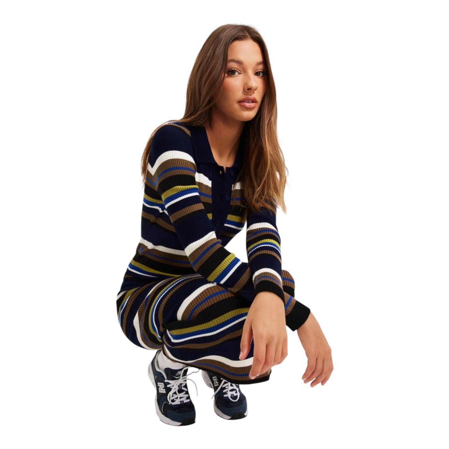 Munthe 'Dapper' Blue Knit Midi Dress - 12